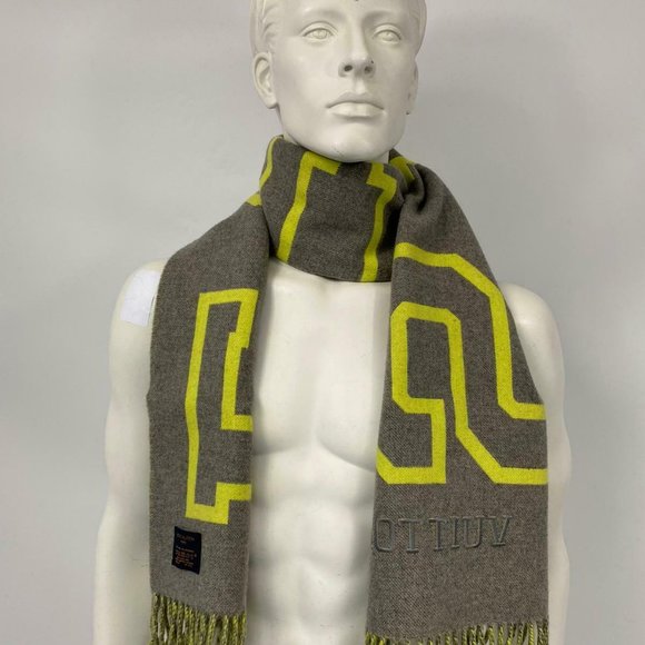 New Louis Vuitton Wool Cashmere Fluo City Scarf - Picture 4 of 11